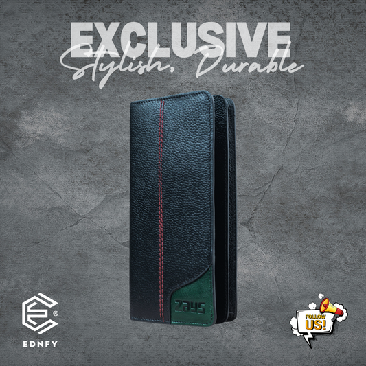 EDNFY Premium Leather Long Wallet | Stylish, Durable &amp; with Phone Slot, Card Slots &amp; Minimalist Design