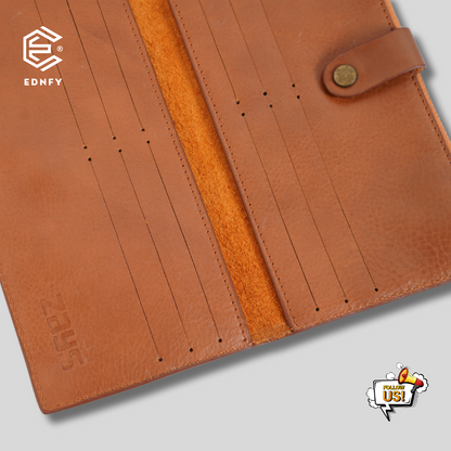 EDNFY Handcrafted Full-Grain Leather Long Wallet - Elegant, Durable, and Functional for Everyday Use