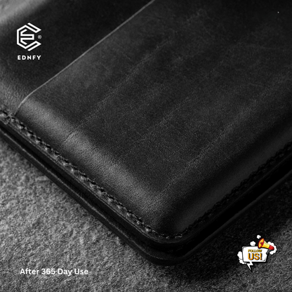 EDNFY Exclusive Handcrafted Premium Genuine Leather Super Slim Card Holder Mini Wallet