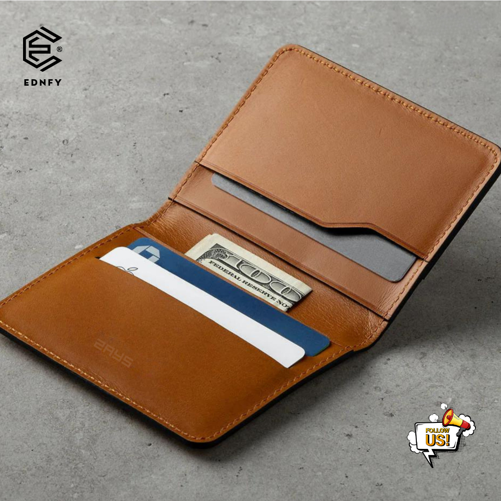 EDNFY Exclusive Handcrafted Premium Genuine Leather Super Slim Card Holder Mini Wallet