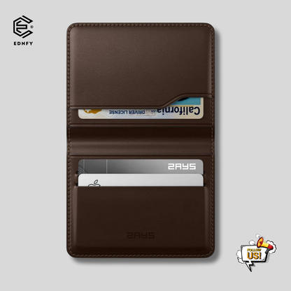 EDNFY Exclusive Handcrafted Premium Genuine Leather Super Slim Card Holder Mini Wallet