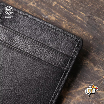 EDNFY Exclusive Handcrafted Premium Genuine Leather Super Slim Card Holder Mini Wallet