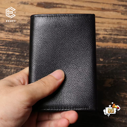 EDNFY Exclusive Handcrafted Premium Genuine Leather Super Slim Card Holder Mini Wallet