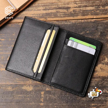 EDNFY Exclusive Handcrafted Premium Genuine Leather Super Slim Card Holder Mini Wallet