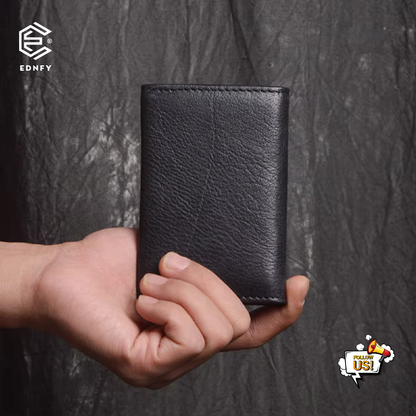 EDNFY Exclusive Handcrafted Premium Genuine Leather Super Slim Card Holder Mini Wallet