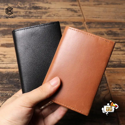 EDNFY Exclusive Handcrafted Premium Genuine Leather Super Slim Card Holder Mini Wallet