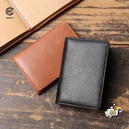 EDNFY Exclusive Handcrafted Premium Genuine Leather Super Slim Card Holder Mini Wallet