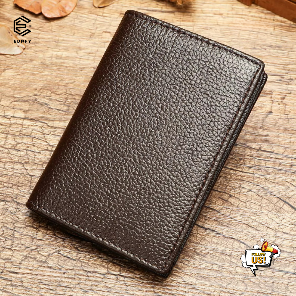 EDNFY Exclusive Handcrafted Premium Genuine Leather Super Slim Card Holder Mini Wallet