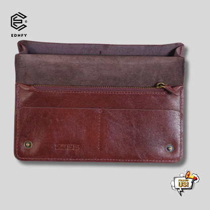 EDNFY Handcrafted Full-Grain Leather Long Wallet - Elegant, Durable, and Functional for Everyday Use