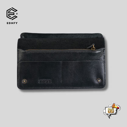 EDNFY Handcrafted Full-Grain Leather Long Wallet - Elegant, Durable, and Functional for Everyday Use