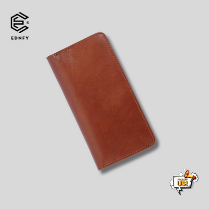 EDNFY Handcrafted Full-Grain Leather Long Wallet - Elegant, Durable, and Functional for Everyday Use