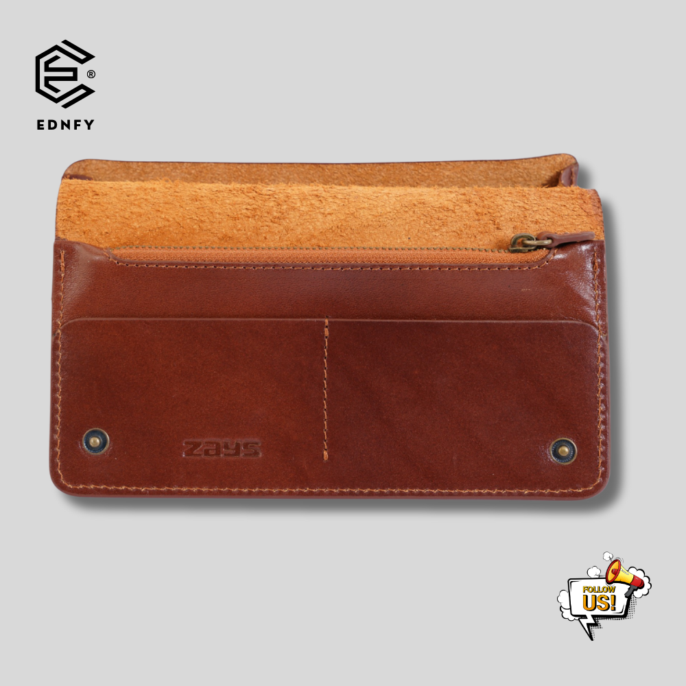 EDNFY Handcrafted Full-Grain Leather Long Wallet - Elegant, Durable, and Functional for Everyday Use