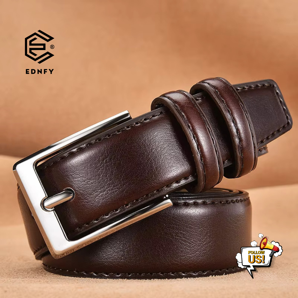 EDNFY Exclusive Handcrafted Premium Genuine Leather Belt for Men