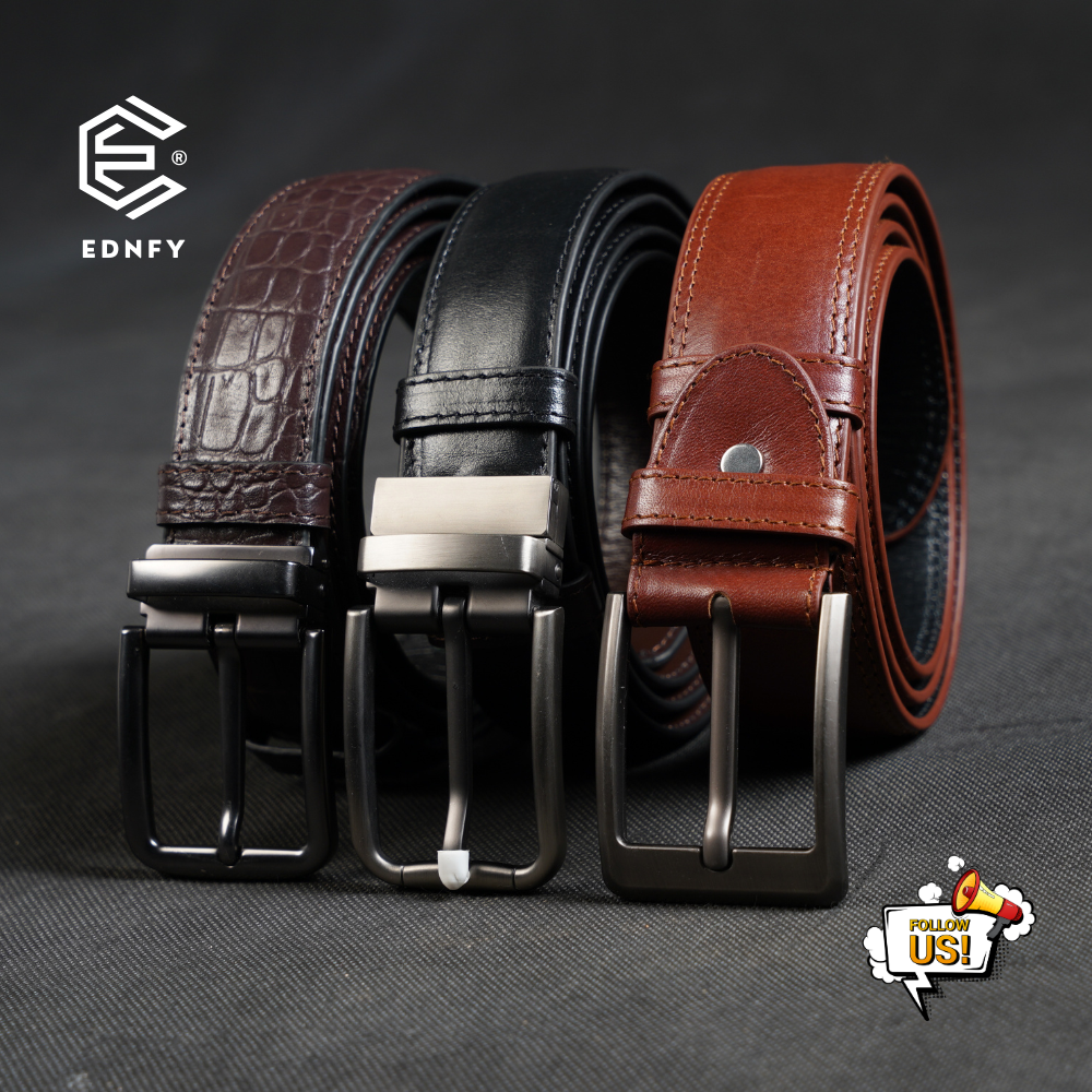 EDNFY Exclusive Handcrafted Premium Genuine Leather Belt for Men