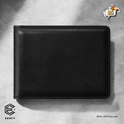 EDNFY Exclusive Handcrafted Premium Genuine Leather Bifold Short Wallet