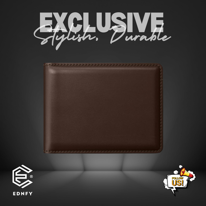 EDNFY Exclusive Handcrafted Premium Genuine Leather Bifold Short Wallet