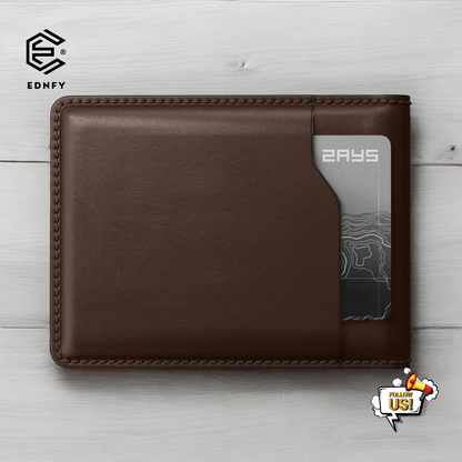 EDNFY Exclusive Handcrafted Premium Genuine Leather Bifold Short Wallet