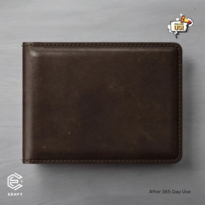 EDNFY Exclusive Handcrafted Premium Genuine Leather Bifold Short Wallet