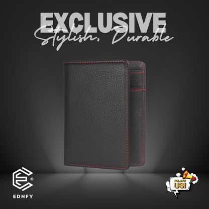 EDNFY Exclusive Handcrafted Premium Genuine Leather Bifold Short Wallet