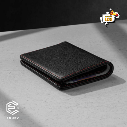 EDNFY Exclusive Handcrafted Premium Genuine Leather Bifold Short Wallet