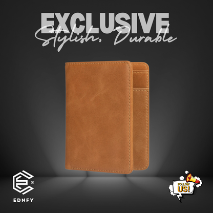 EDNFY Exclusive Handcrafted Premium Genuine Leather Bifold Short Wallet