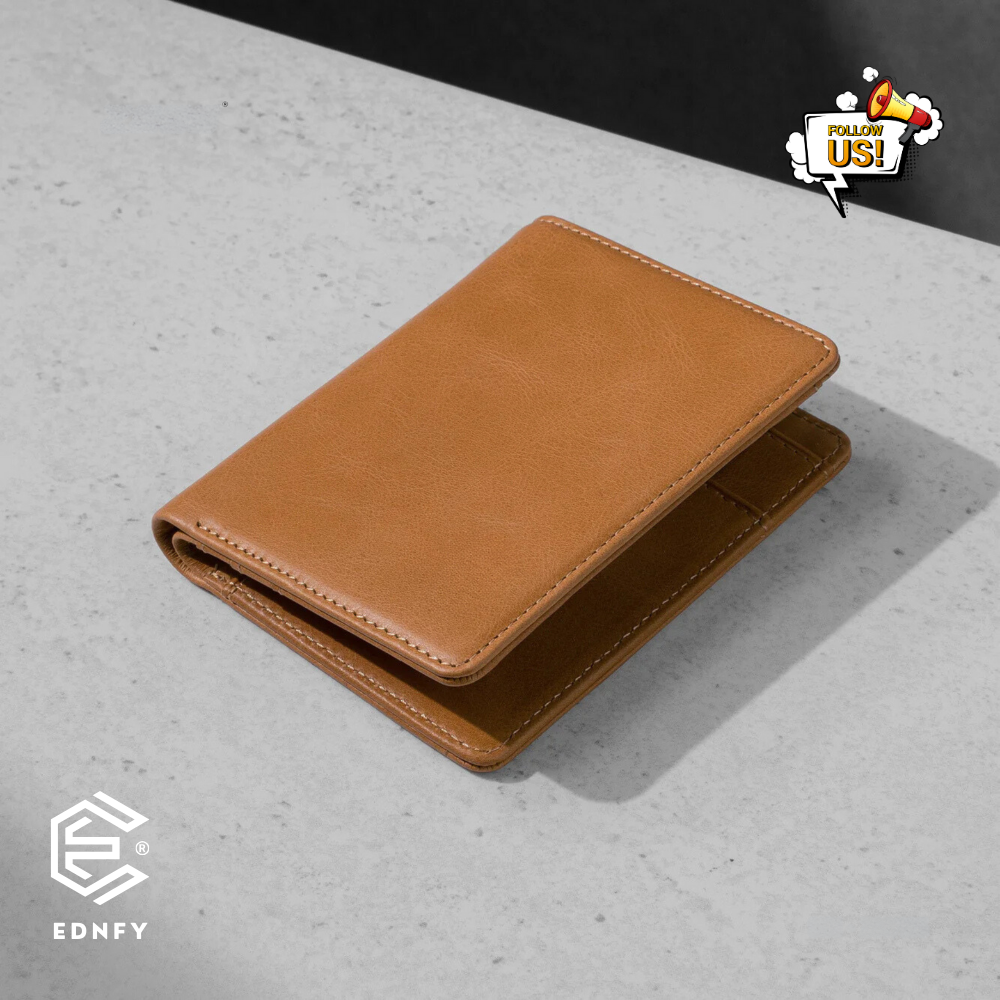 EDNFY Exclusive Handcrafted Premium Genuine Leather Bifold Short Wallet