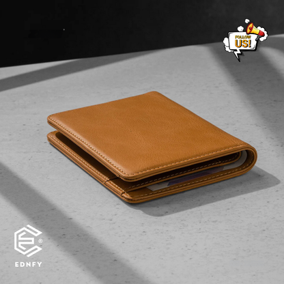 EDNFY Exclusive Handcrafted Premium Genuine Leather Bifold Short Wallet