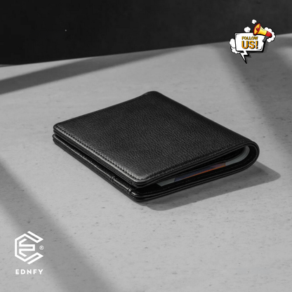 EDNFY Exclusive Handcrafted Premium Genuine Leather Bifold Short Wallet