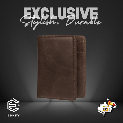 EDNFY Exclusive Handcrafted Premium Genuine Leather Bifold Short Wallet