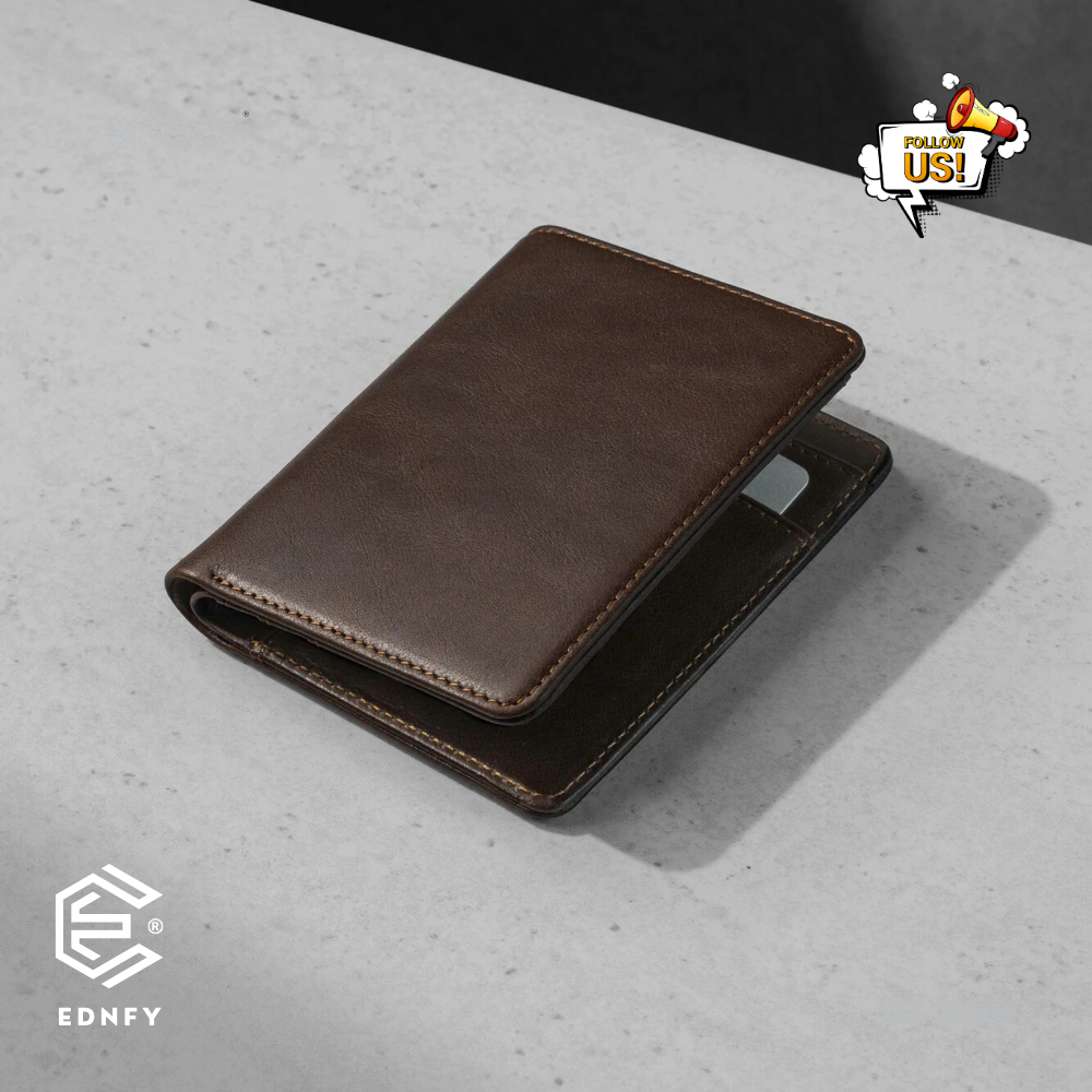 EDNFY Exclusive Handcrafted Premium Genuine Leather Bifold Short Wallet