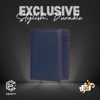 EDNFY Exclusive Handcrafted Premium Genuine Leather Bifold Short Wallet